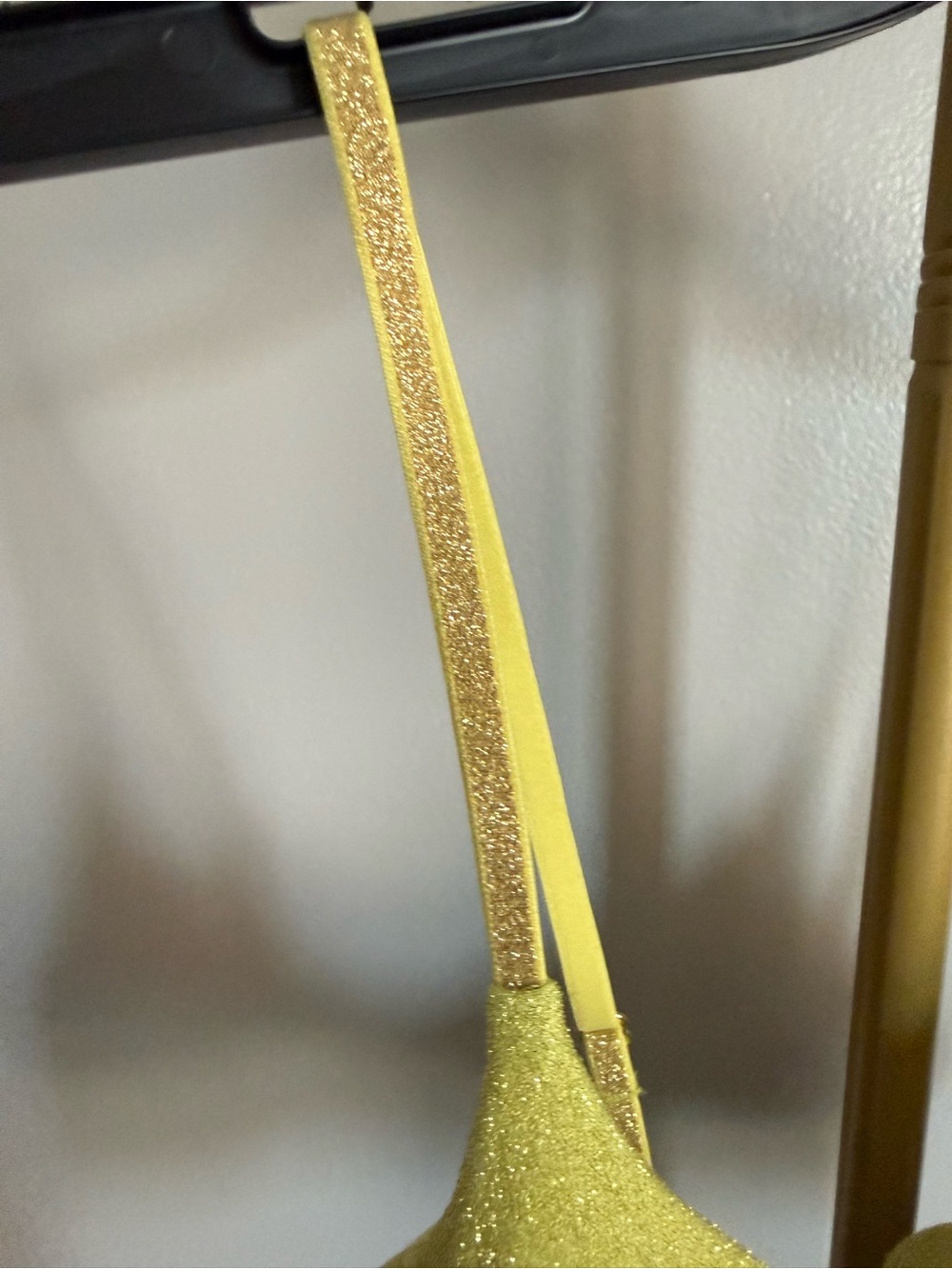 NWT H&M Shimmer Bikini Top – Metallic Yellow/Gold (US 8 / EUR 40) - Picture 2 of 4